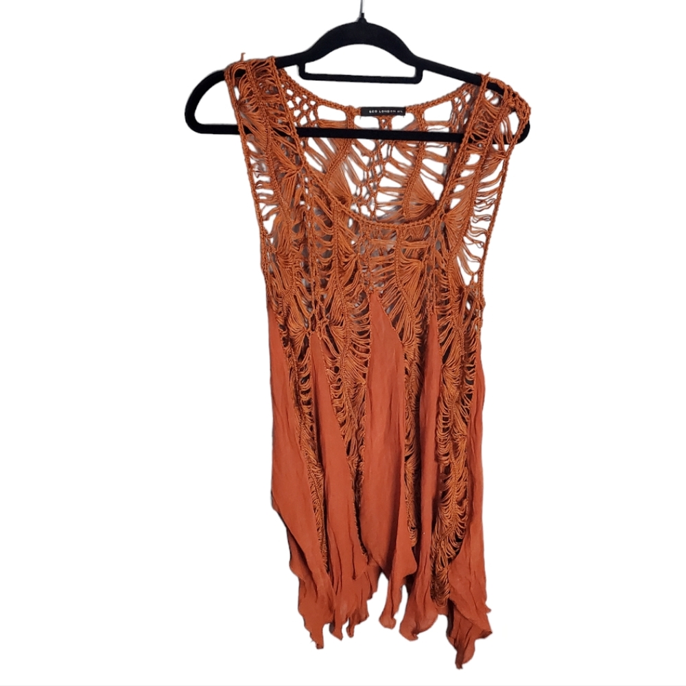 QED London Swim cover up burnt orange m/l mesh